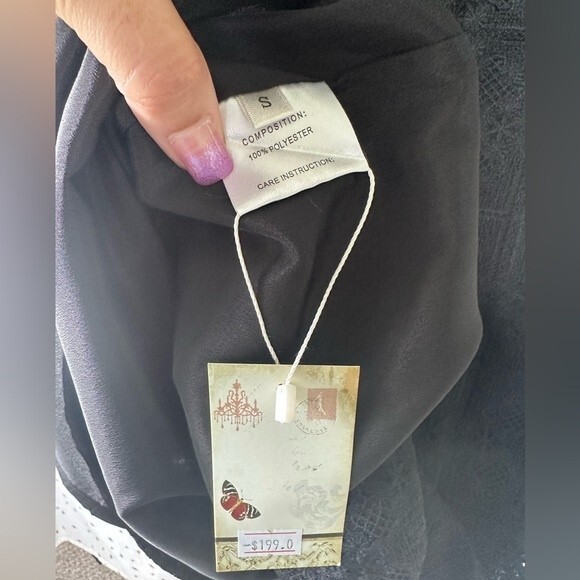 Paris Designer NWT Embroidered Lace Jacquard Mini Shift Dress Unique Boho S - Picture 5 of 7